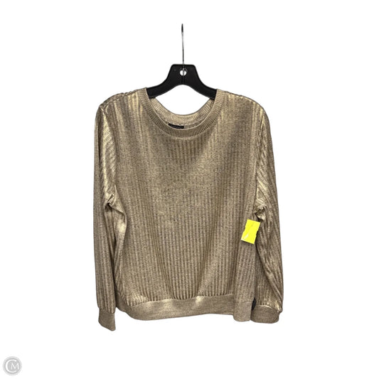 Top Long Sleeve By Who What Wear In Gold, Size: L