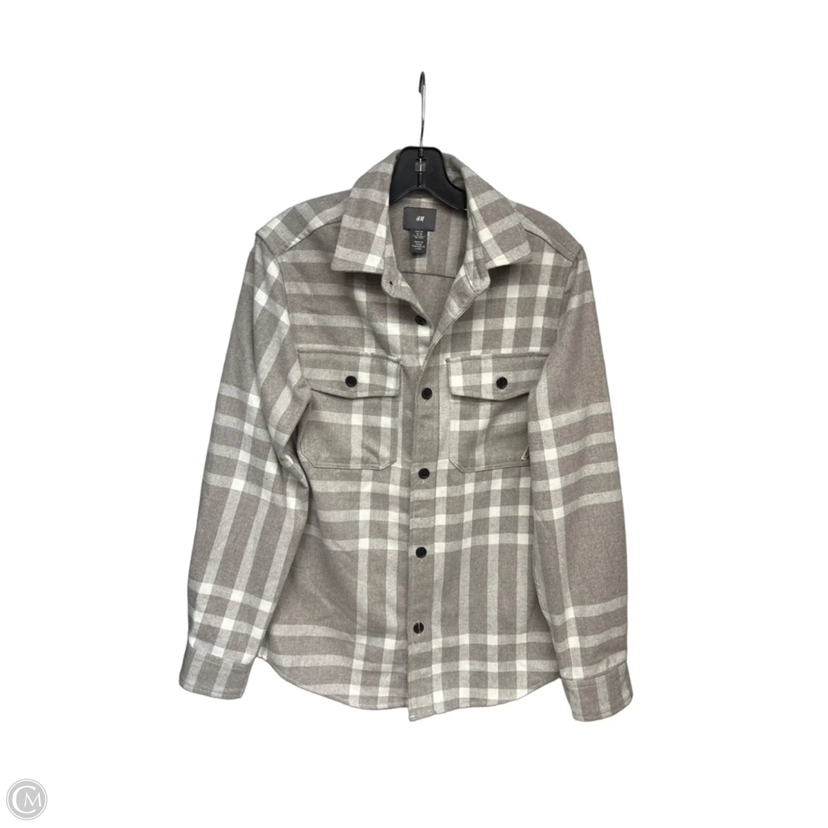 Jacket Shirt By H&m In Grey, Size: Xs