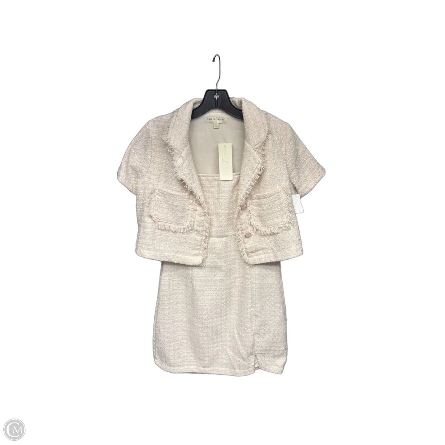 Dress Set 2pc By Clothes Mentor In Cream & Pink, Size: M