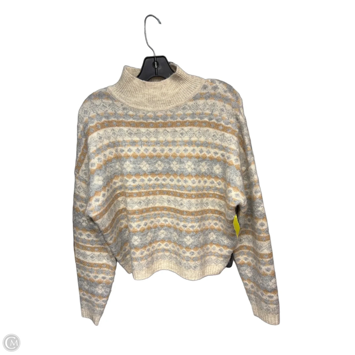Sweater By Clothes Mentor In Grey & Tan, Size: S