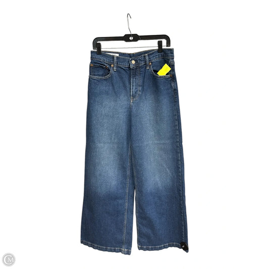 Jeans Wide Leg By Gap In Blue Denim, Size: 8