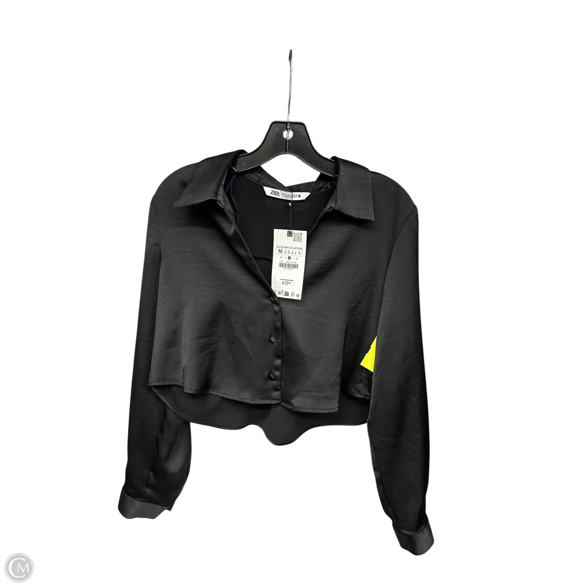 Blouse Long Sleeve By Zara In Black, Size: M