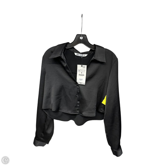Blouse Long Sleeve By Zara In Black, Size: M