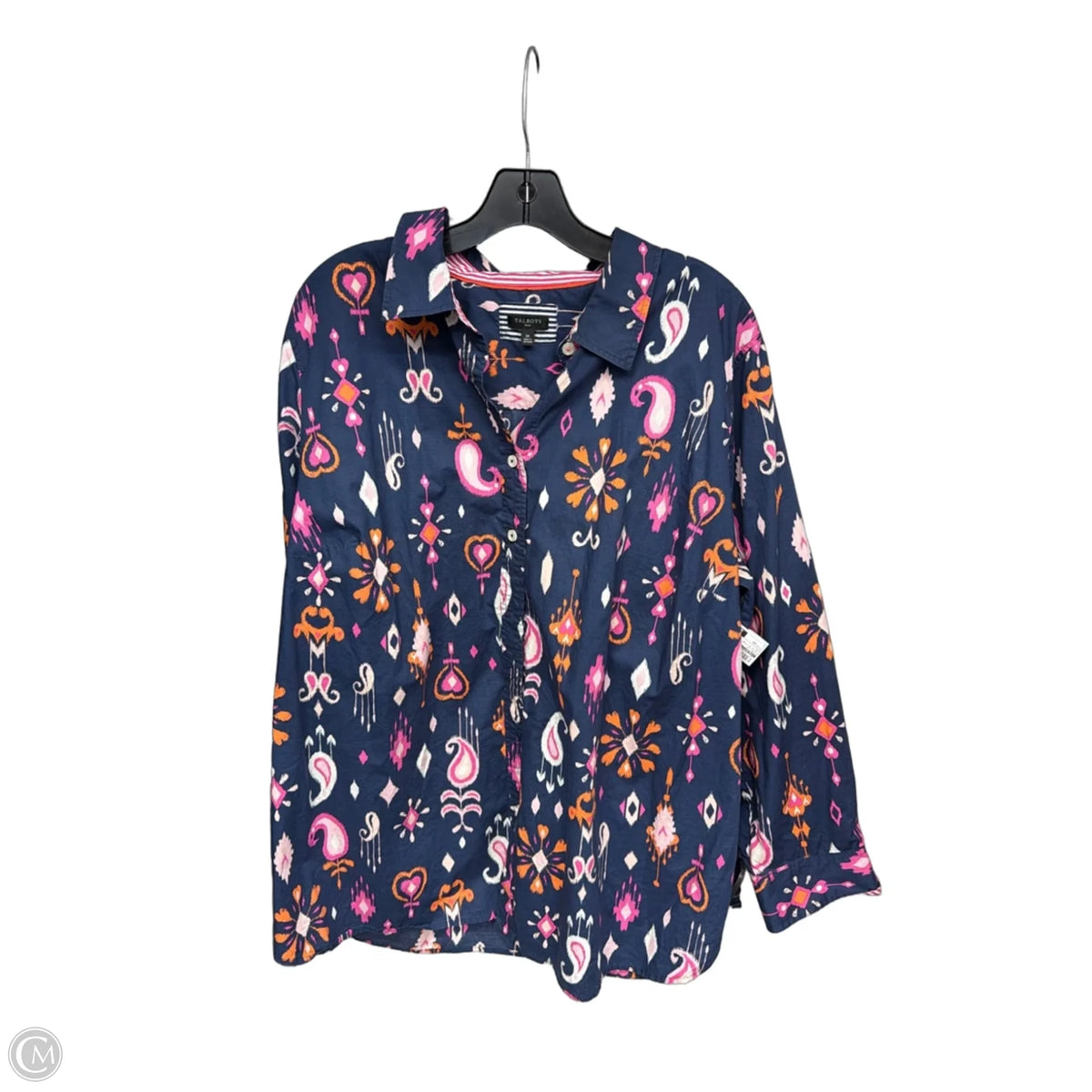Top Long Sleeve By Talbots In Blue & Pink, Size: 2x