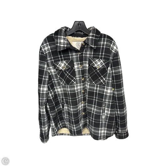 Jacket Shirt By Clothes Mentor In Black, Size: L