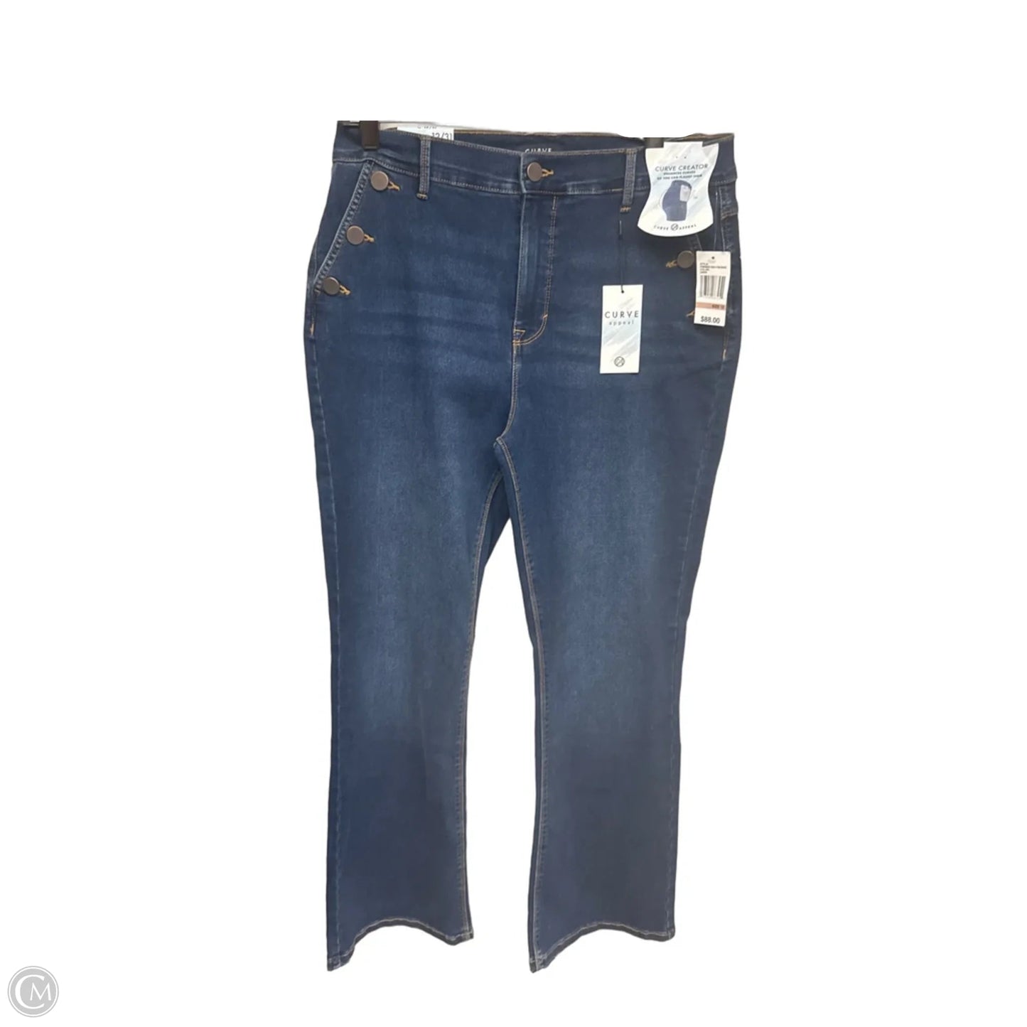 Jeans Jeggings By Curve Appeal In Blue Denim, Size: 12