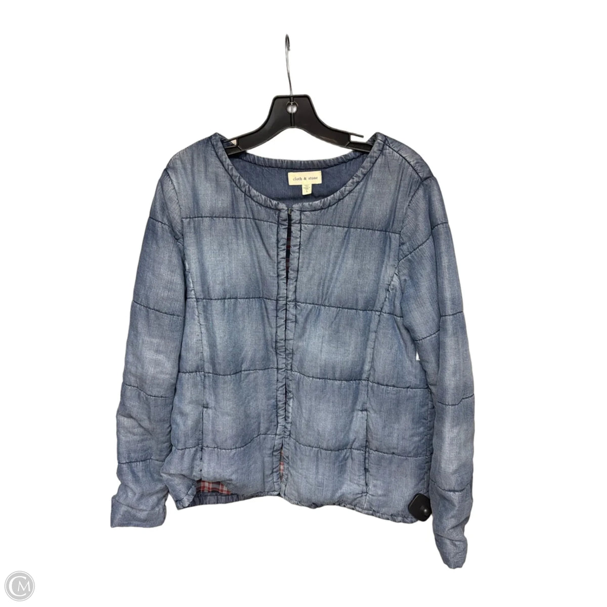 Jacket Puffer & Quilted By Cloth & Stone In Blue, Size: L