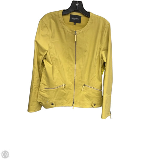 Jacket Designer By Lafayette 148 In Chartreuse, Size: 14