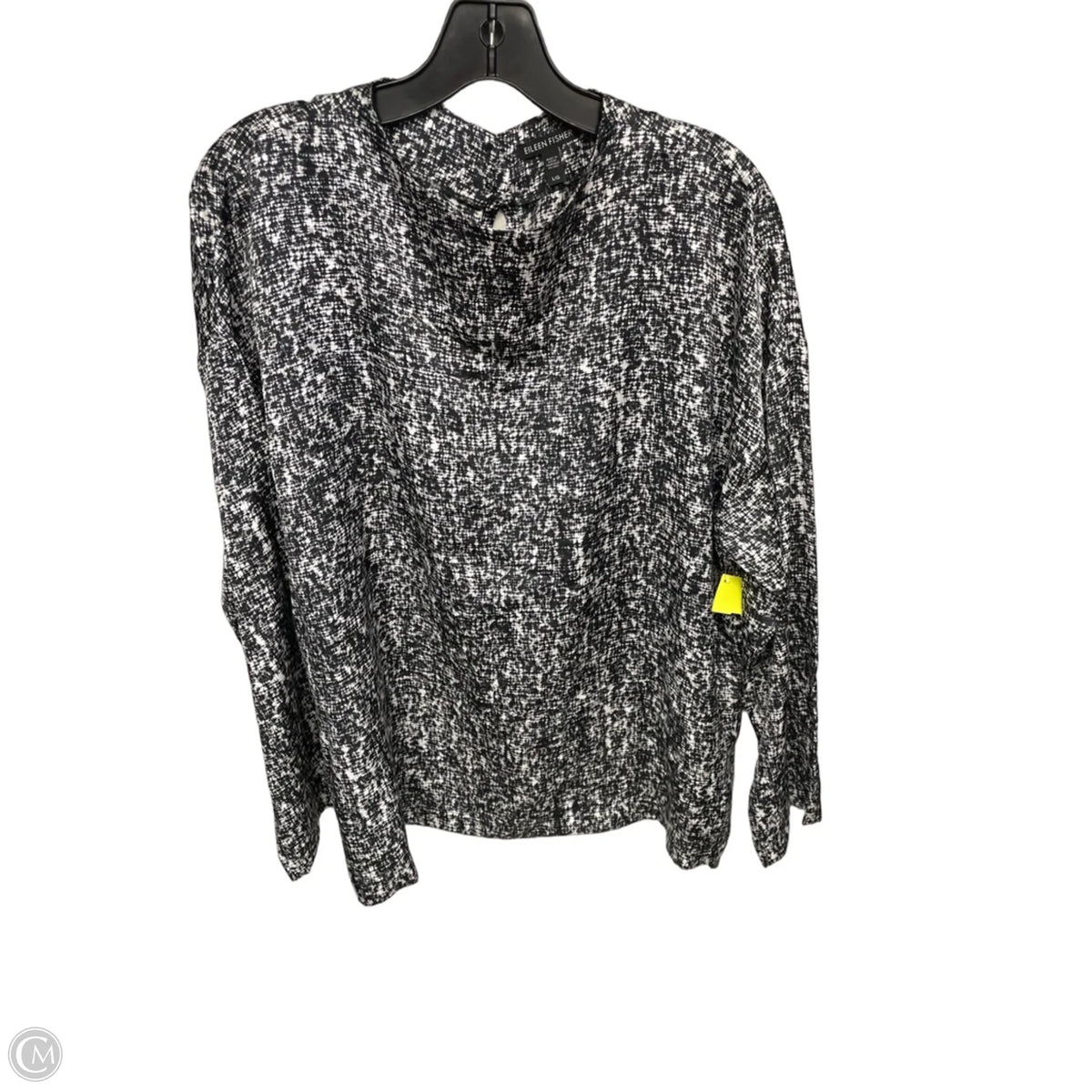 Blouse Long Sleeve By Eileen Fisher In Black & White, Size: L