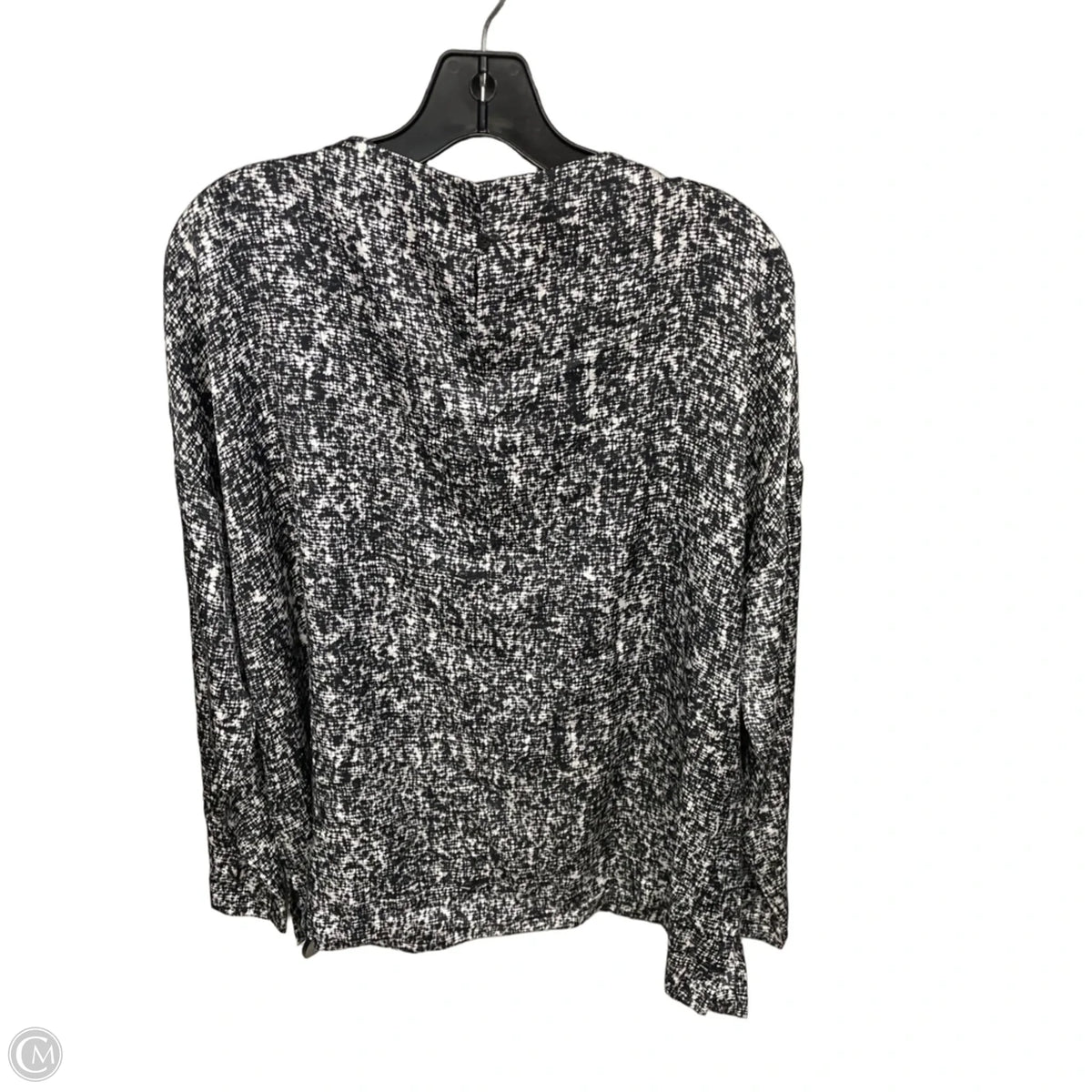 Blouse Long Sleeve By Eileen Fisher In Black & White, Size: L