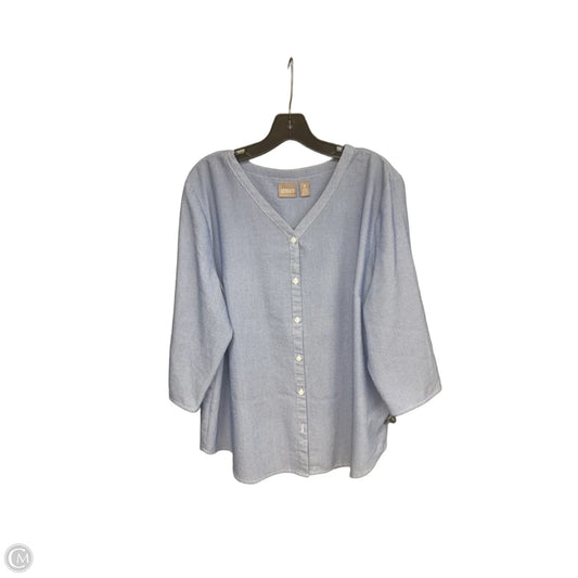 Top 3/4 Sleeve Basic By Chicos In Blue, Size: Xl
