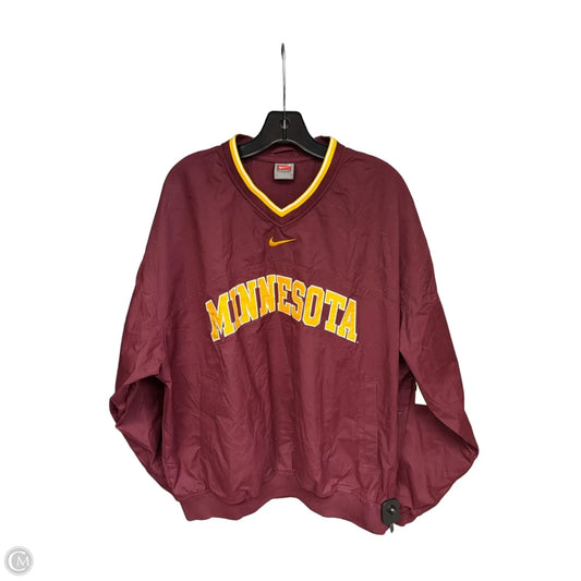 Athletic Jacket By Nike Apparel In Maroon, Size: L