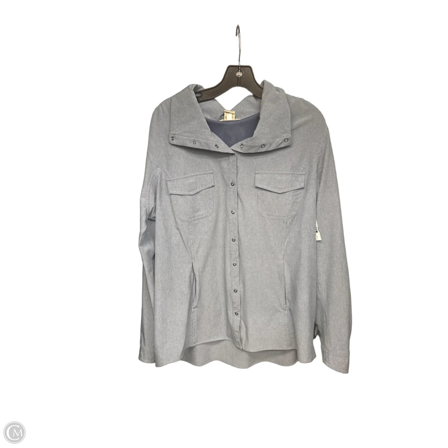 Athletic Top Long Sleeve Collar By Duluth Trading In Blue, Size: Xl