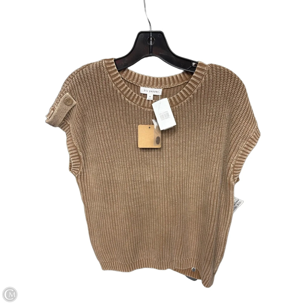 Vest Sweater By Blu Pepper In Brown, Size: M