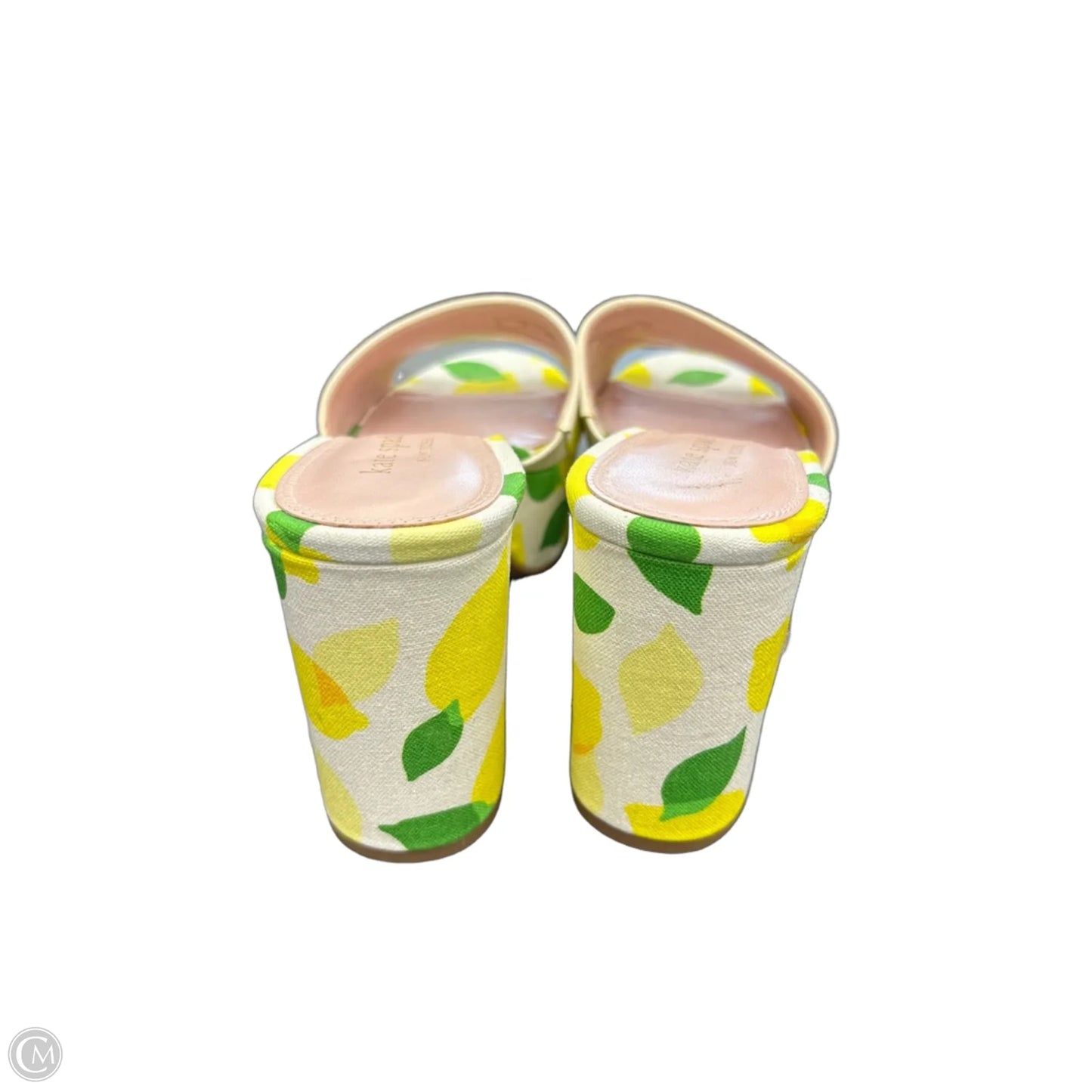 Sandals Designer By Kate Spade In White & Yellow, Size: 8