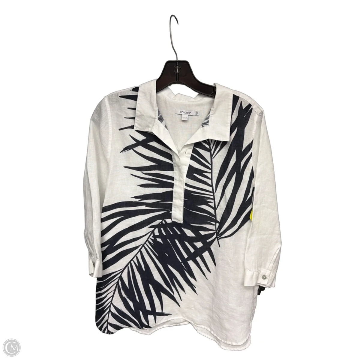 Top 3/4 Sleeve By Chicos In White, Size: S