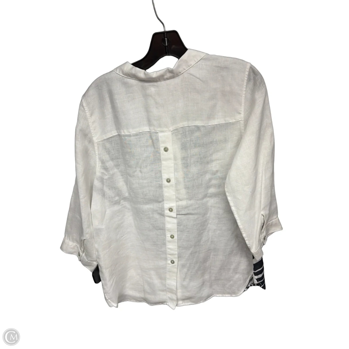 Top 3/4 Sleeve By Chicos In White, Size: S