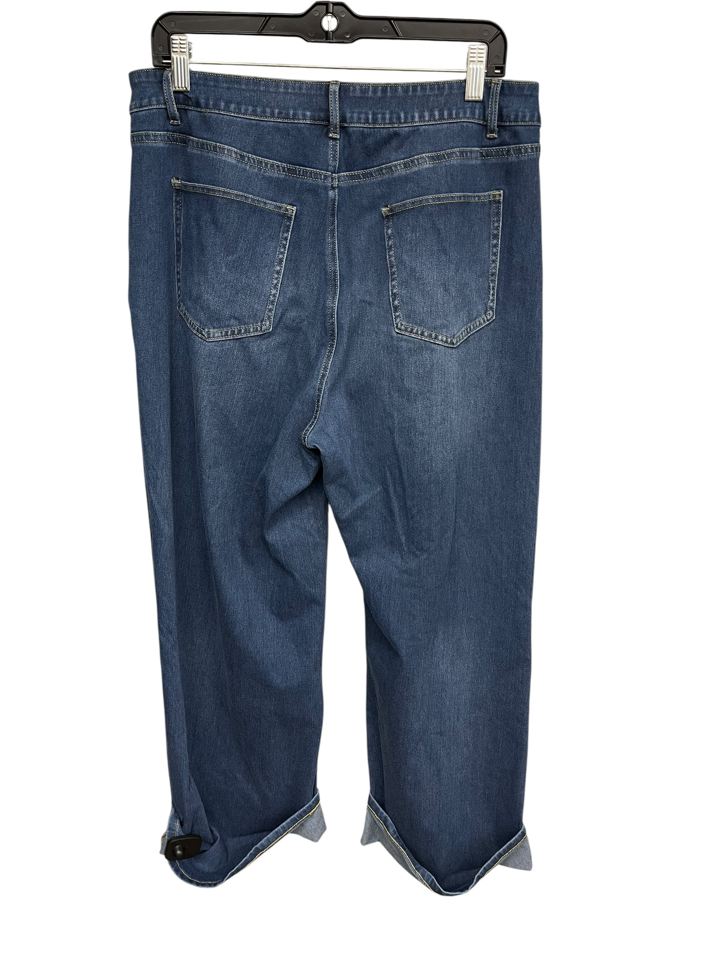 JEANS STRAIGHT by HALARA In BLUE DENIM, Size: L