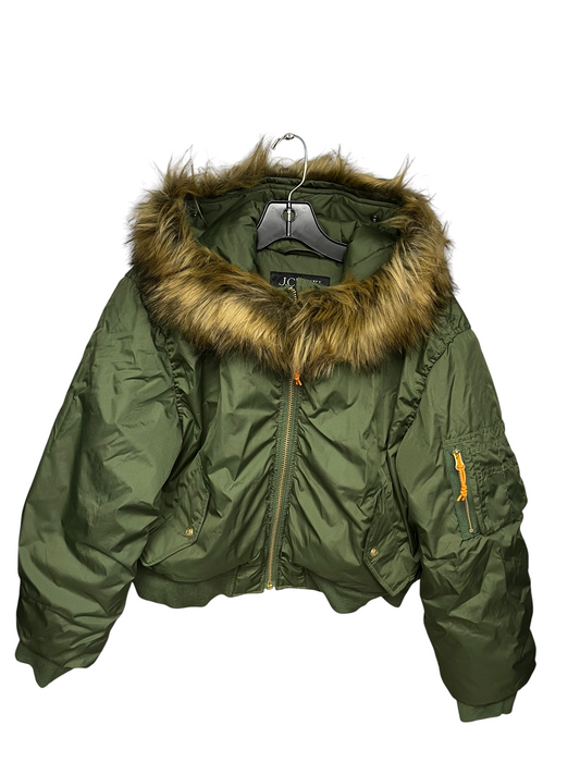 JACKET PUFFER & QUILTED by J. CREW In GREEN, Size: M