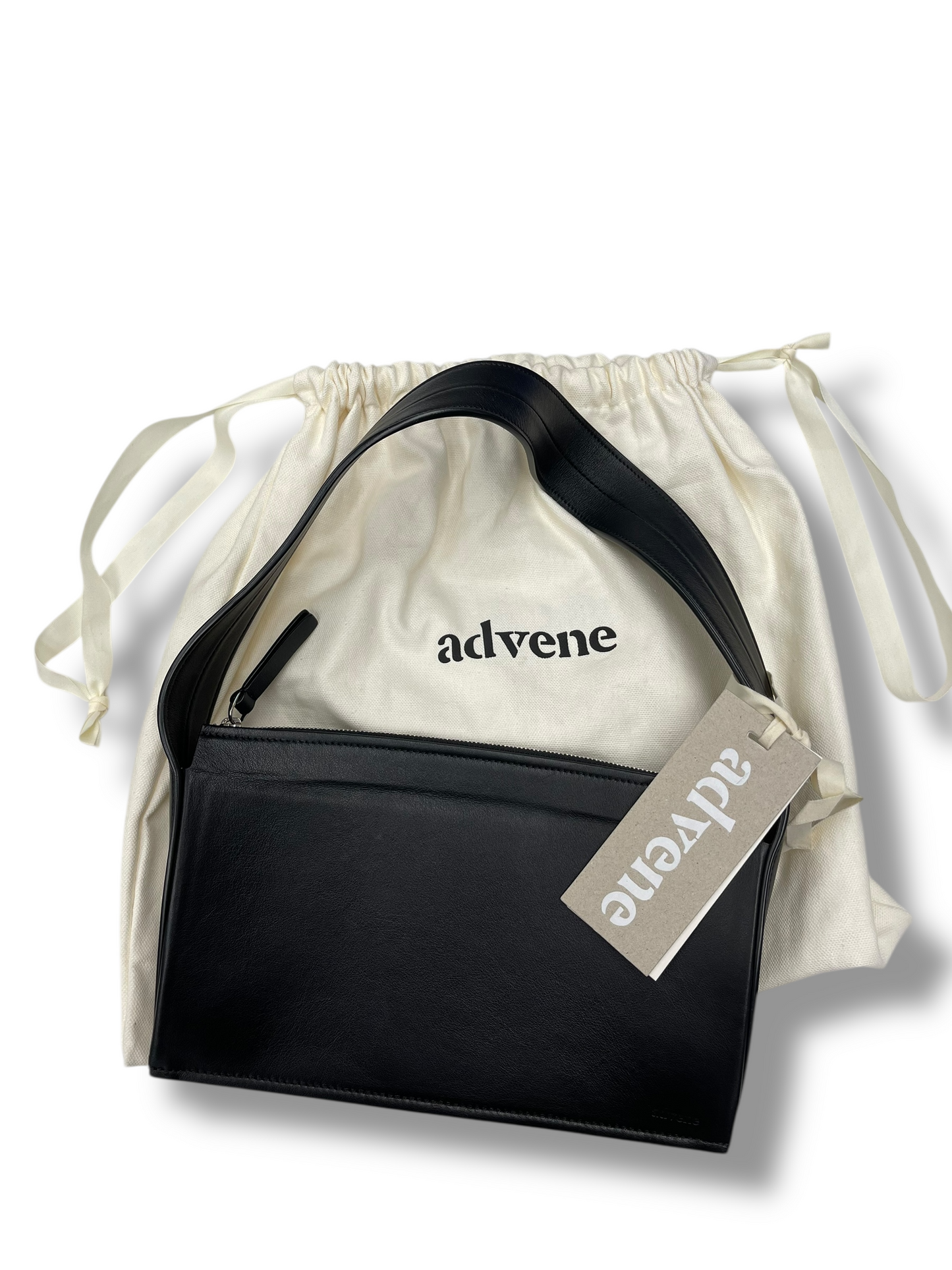 HANDBAG LEATHER by Advene In BLACK, Size: MEDIUM