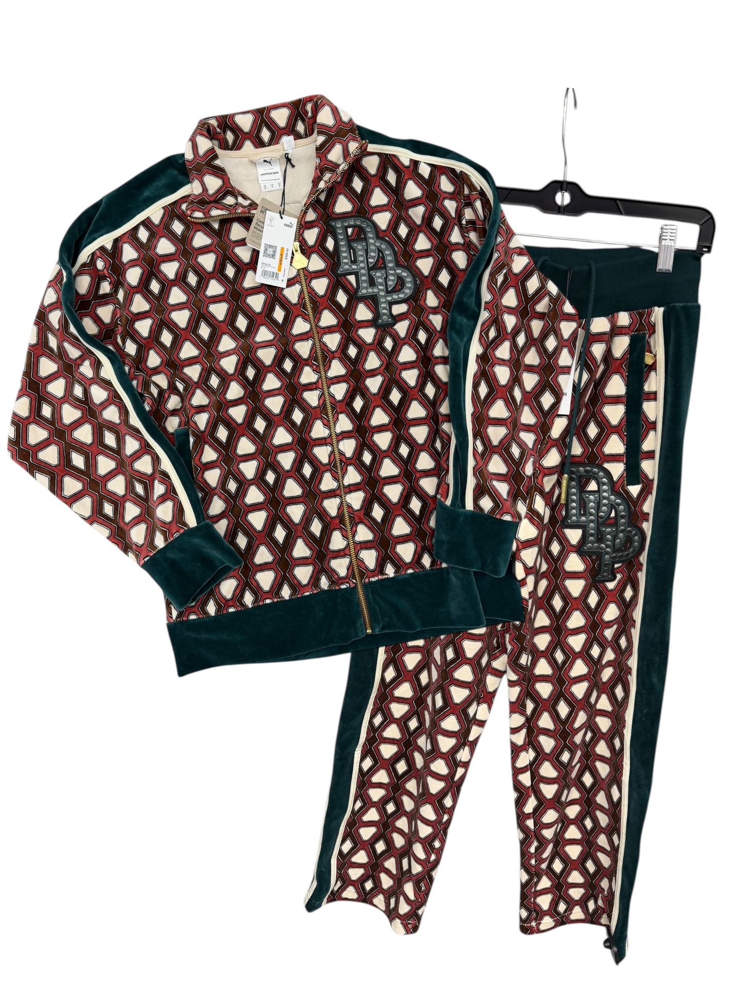 ATHLETIC PANTS 2PC by PUMA In GREEN & RED, Size: S