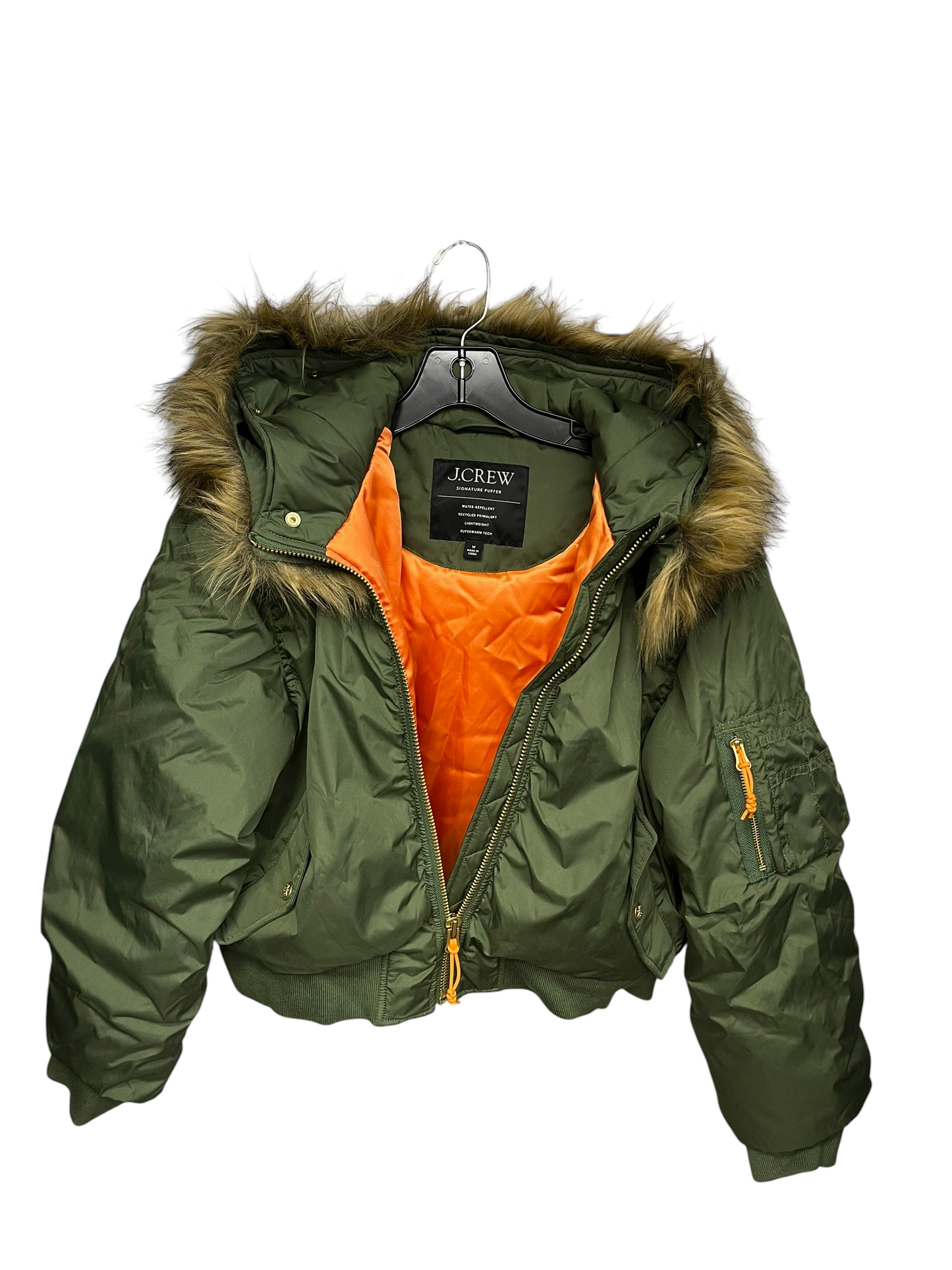 JACKET PUFFER & QUILTED by J. CREW In GREEN, Size: M
