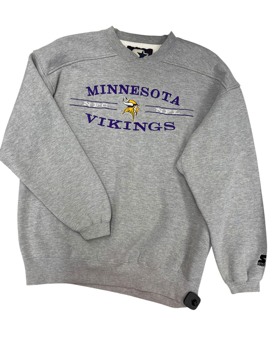 Athletic Sweatshirt Crewneck By Clothes Mentor In Grey & Purple, Size: L