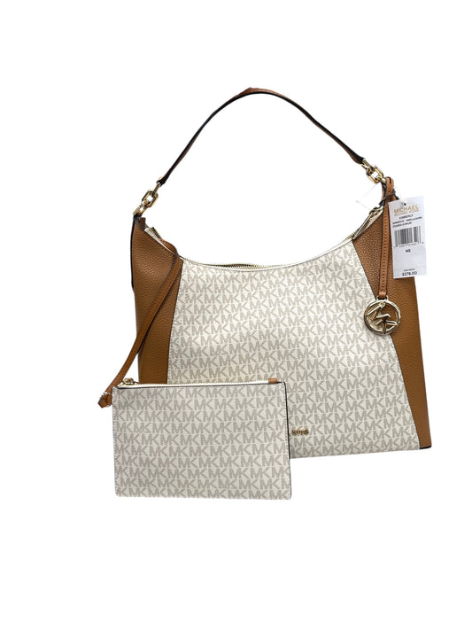HANDBAG DESIGNER by MICHAEL KORS In TAN & WHITE, Size: LARGE