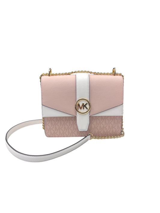 CROSSBODY DESIGNER by MICHAEL KORS In PINK & WHITE, Size: SMALL